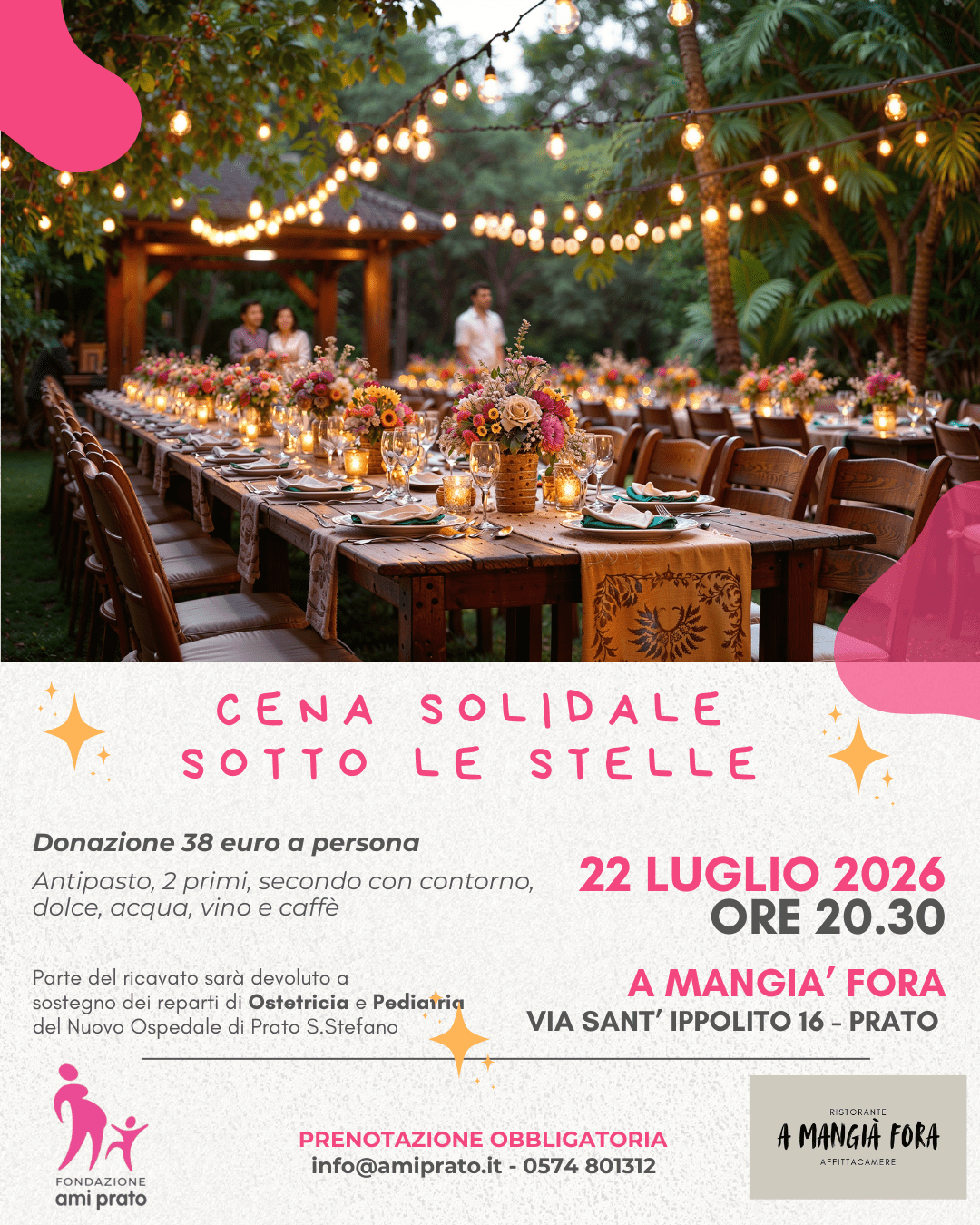 CENA SOLIDALE SOTTO LE STELLE